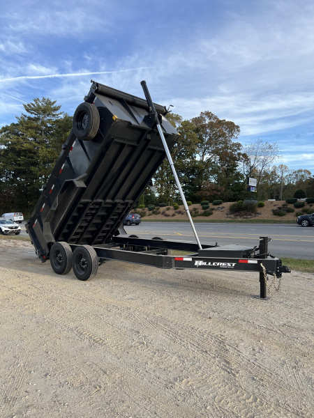 New 2026 Hillcrest Trailers 176714SDH Dump Trailer / 7' WIDE X 14' LONG / 40" HIGH SIDES / TELESCOPIC HOIST / COMBO REAR GATES / SLIDE OUT RAMPS / 215/75R17.5 16 PLY TIRES