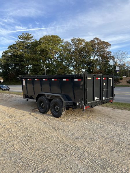 New 2026 Hillcrest Trailers 176714SDH Dump Trailer / 7' WIDE X 14' LONG / 40" HIGH SIDES / TELESCOPIC HOIST / COMBO REAR GATES / SLIDE OUT RAMPS / 215/75R17.5 16 PLY TIRES