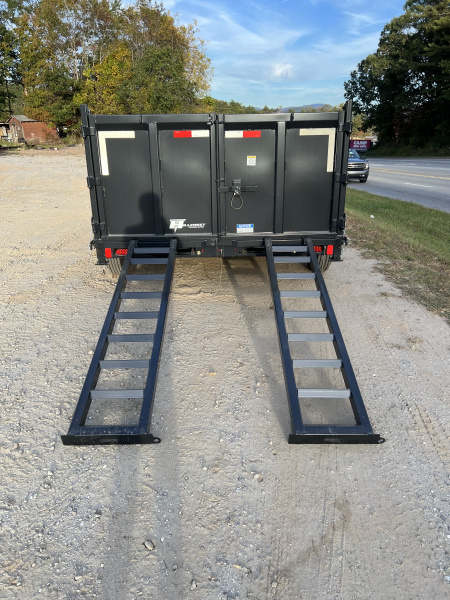 New 2026 Hillcrest Trailers 176714SDH Dump Trailer / 7' WIDE X 14' LONG / 40" HIGH SIDES / TELESCOPIC HOIST / COMBO REAR GATES / SLIDE OUT RAMPS / 215/75R17.5 16 PLY TIRES