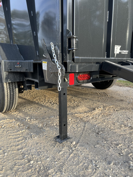 New 2026 Hillcrest Trailers 176714SDH Dump Trailer / 7' WIDE X 14' LONG / 40" HIGH SIDES / TELESCOPIC HOIST / COMBO REAR GATES / SLIDE OUT RAMPS / 215/75R17.5 16 PLY TIRES