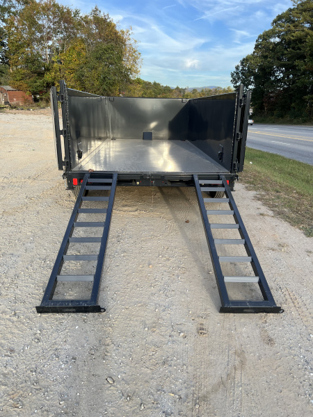 New 2026 Hillcrest Trailers 176714SDH Dump Trailer / 7' WIDE X 14' LONG / 40" HIGH SIDES / TELESCOPIC HOIST / COMBO REAR GATES / SLIDE OUT RAMPS / 215/75R17.5 16 PLY TIRES