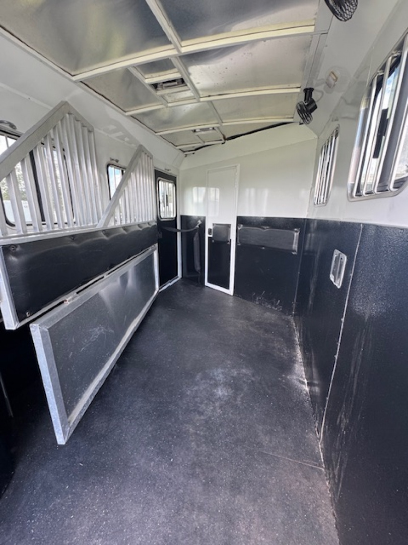 Used 2022 Bison Trailers 2022 Bison Ranger 3H 11 LQ w/Slide & Hay Rack Horse Trailer