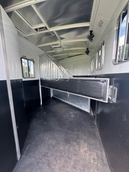 Used 2022 Bison Trailers 2022 Bison Ranger 3H 11 LQ w/Slide & Hay Rack Horse Trailer