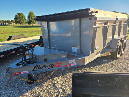New Liberty 16' SCISSOR DUMP, 2-7K AXLES, 7 GAUGE STEEL FLOOR, GRAY