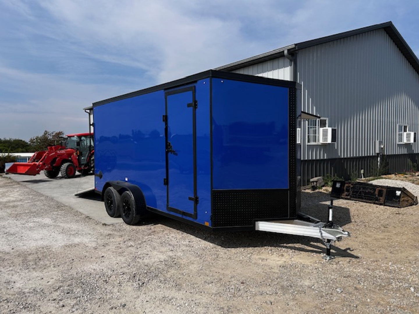 New 2026 Discovery Trailers 7X16 Blackout pack 7' interior ramp door ALUMINUM FRAME .080 ALUMITEC EXTERIOR UTV ESCAPE DOOR, BLACKOUT PACK