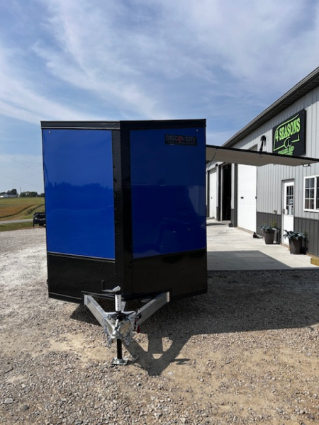 New 2026 Discovery Trailers 7X16 Blackout pack 7' interior ramp door ALUMINUM FRAME .080 ALUMITEC EXTERIOR UTV ESCAPE DOOR, BLACKOUT PACK