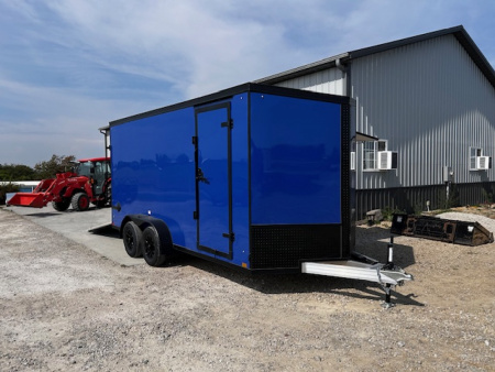 New 2026 Discovery Trailers 7X16 Blackout pack 7' interior ramp door ALUMINUM FRAME .080 ALUMITEC EXTERIOR UTV ESCAPE DOOR, BLACKOUT PACK