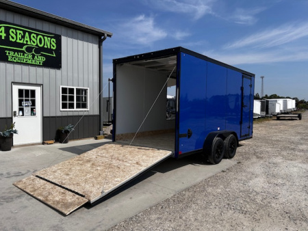 New 2026 Discovery Trailers 7X16 Blackout pack 7' interior ramp door ALUMINUM FRAME .080 ALUMITEC EXTERIOR UTV ESCAPE DOOR, BLACKOUT PACK