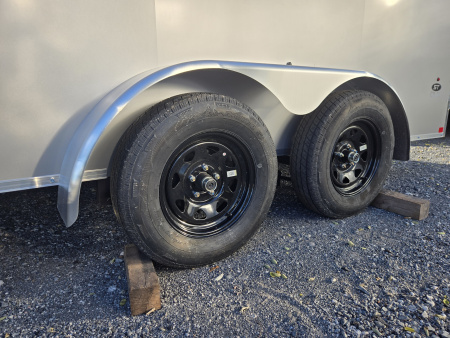 New 7 x 16 Look ST DLX V-Nose Cargo Trailer, 7k GVWR ***Silver PolyCor Composite Exterior, 6" Extra Height, Ramp Door