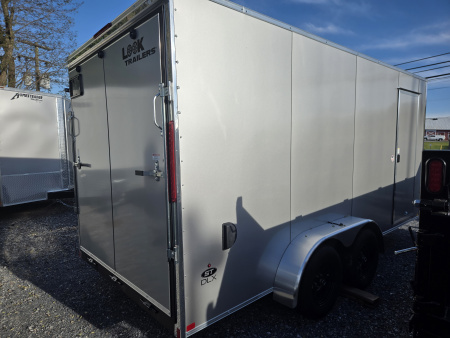 New 7 x 16 Look ST DLX V-Nose Cargo Trailer, 7k GVWR ***Silver PolyCor Composite Exterior, 6" Extra Height, Ramp Door