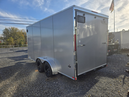 New 7 x 16 Look ST DLX V-Nose Cargo Trailer, 7k GVWR ***Silver PolyCor Composite Exterior, 6" Extra Height, Ramp Door