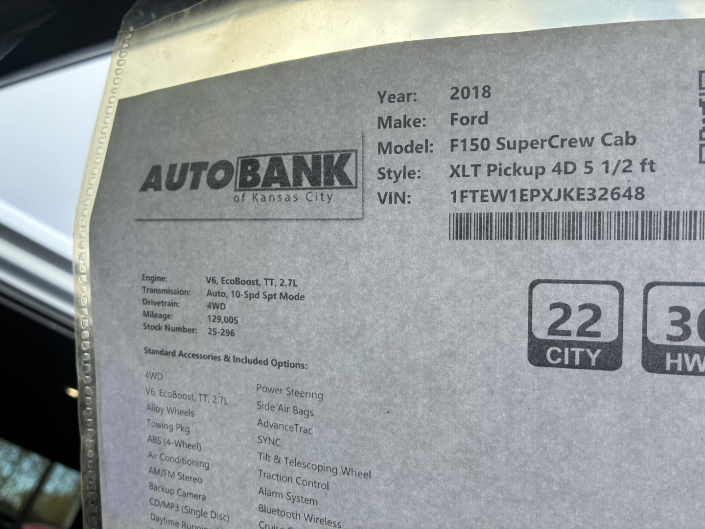 Used 2018 Ford F150 Super Crew Cab Truck