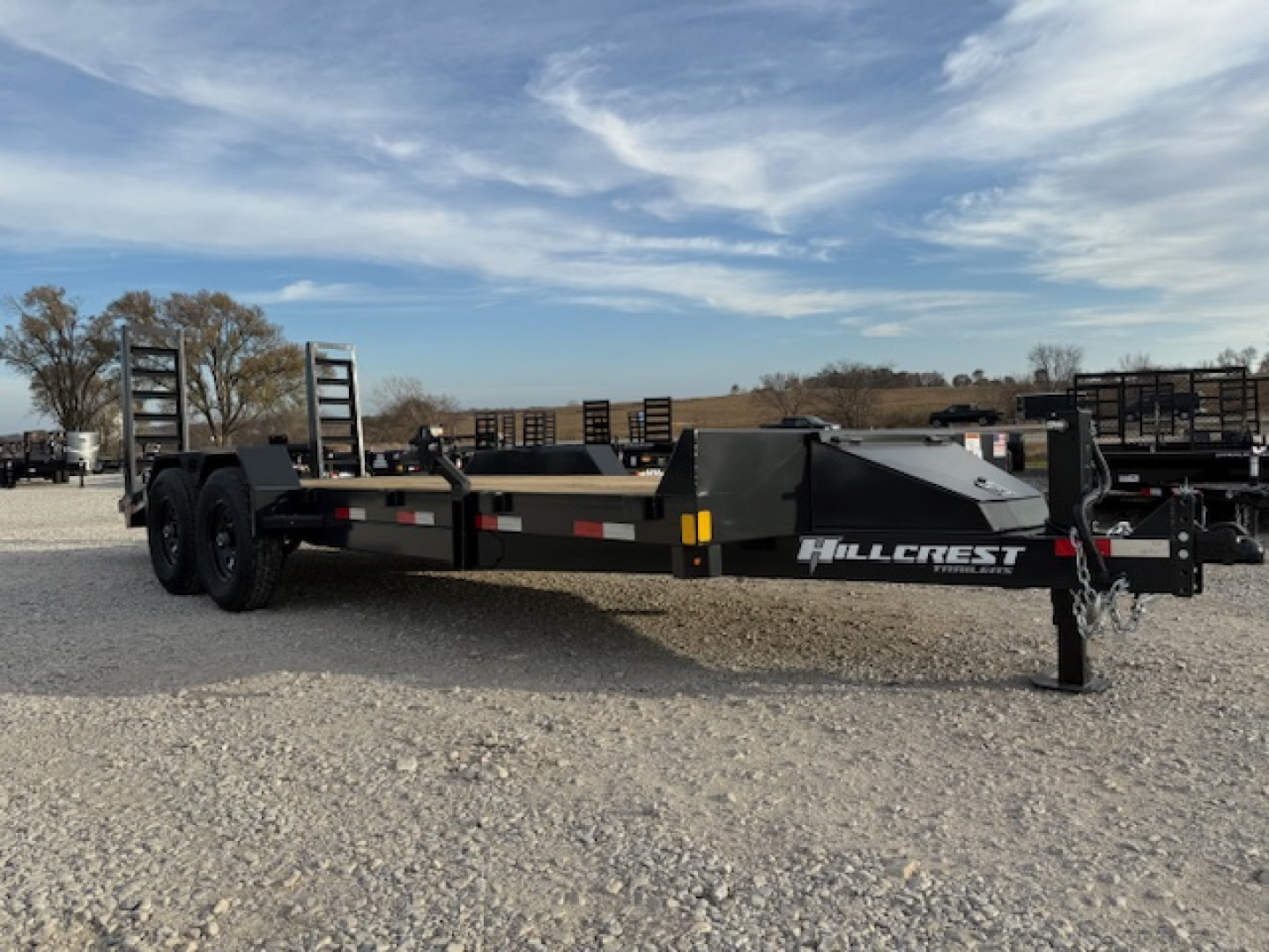 New 2026 Hillcrest Deep Charcoal 82"x18'+2' 15.4k Demco Coupler Equipment Trailer