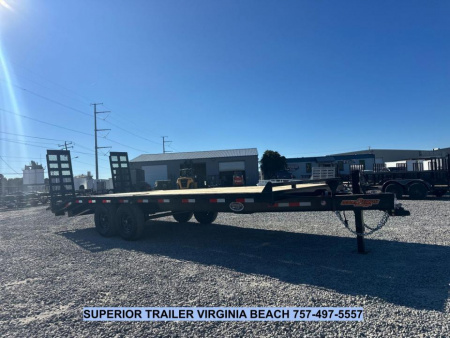 New 2026 Down 2 Earth Trailers 22ft 14K Deckover w/ Fold Up Ramps Deckover Trailer