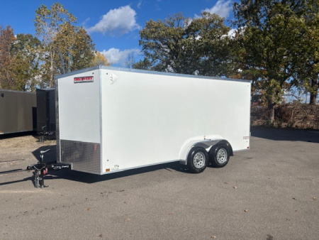 New 2026 Discovery Trailers 7.5x16 V-Nose Ramp Door Enclosed Trailer