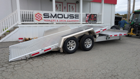 New NEW 2025 EBY 22' (6' + 16') SPLIT TILT ALUMINUM Equipment Trailer