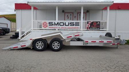New NEW 2025 EBY 22' (6' + 16') SPLIT TILT ALUMINUM Equipment Trailer