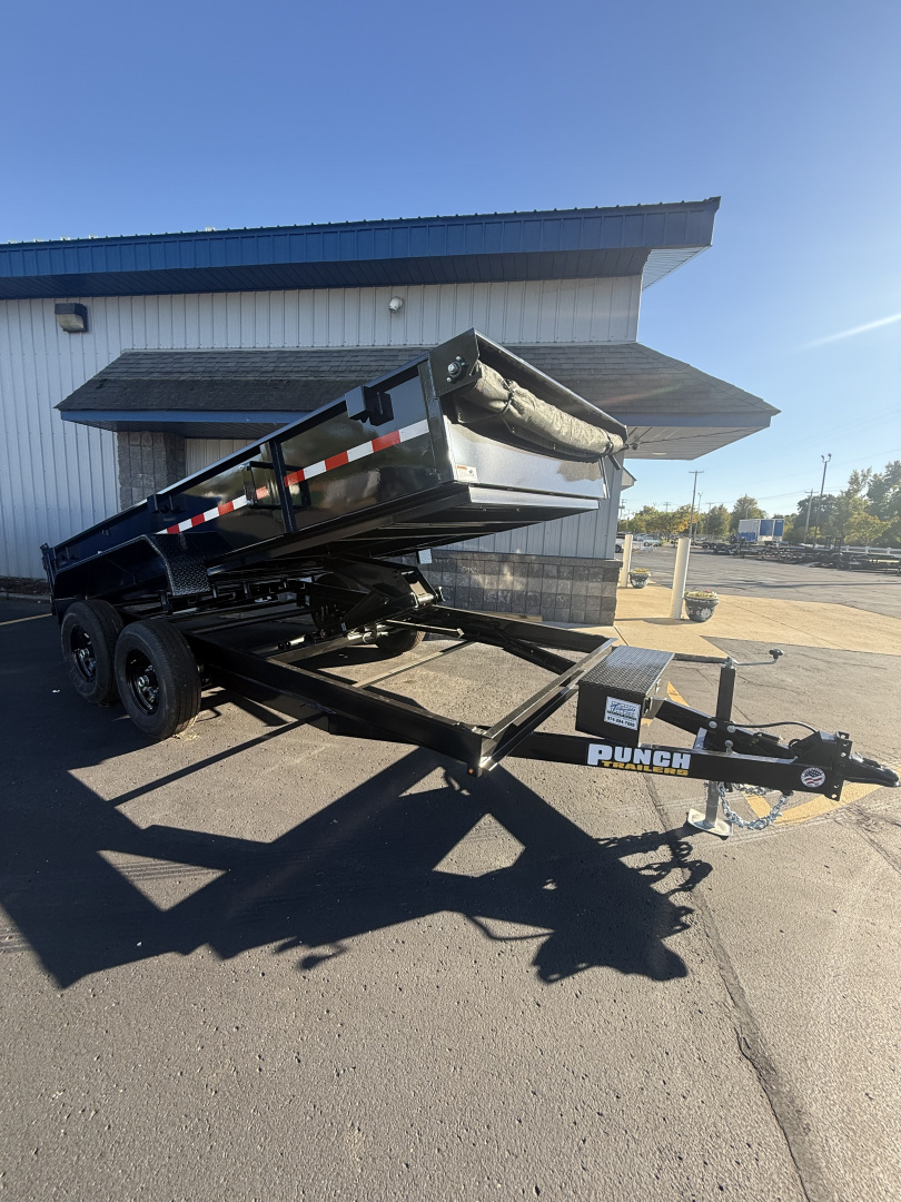 New 2025 Punch 7X14 14k. 2way rear gate scissor Dump Trailer