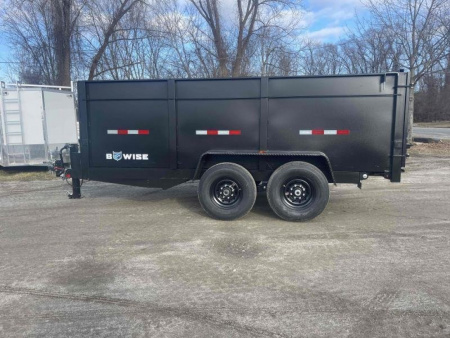 New 2026 BWISE 7x14 High Side 14k Dump Trailer w/ramps