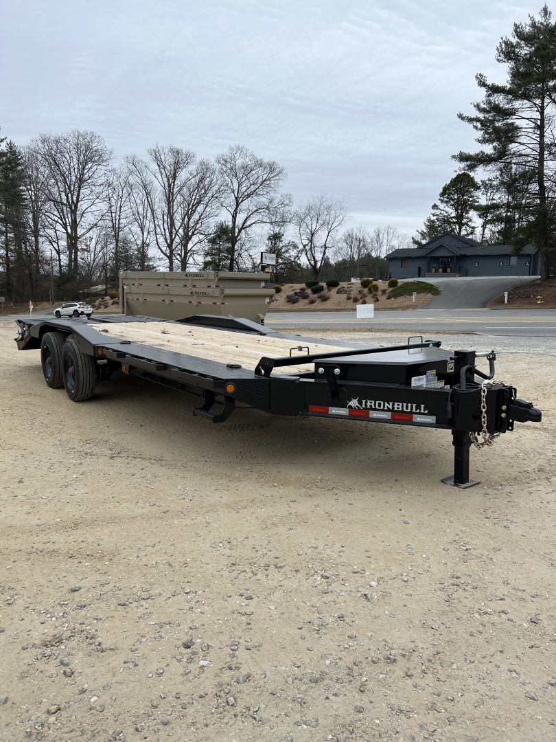 New 2026 Iron Bull EHB0224102 Equipment Trailer / 102" WIDE X 24' (20' FLAT 4' DOVETAIL ) RAMPPAGE RAMPS / 2-10,000# ELECTRIC BRAKE AXLES / 235/75R 17.5" 18 PLY TIRE AND WHEEL / MATCHING SPARE TIRE AND WHEEL / JUMBO TOOL BOX