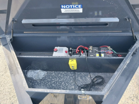 New 2026 Iron Bull Dump Trailer / DWB Series / 83" Wide x 14' Long / 2-7,000# Electric Brake Axles / Tarp / Ramps / Combo Rear Gate / Gray Powder Coat