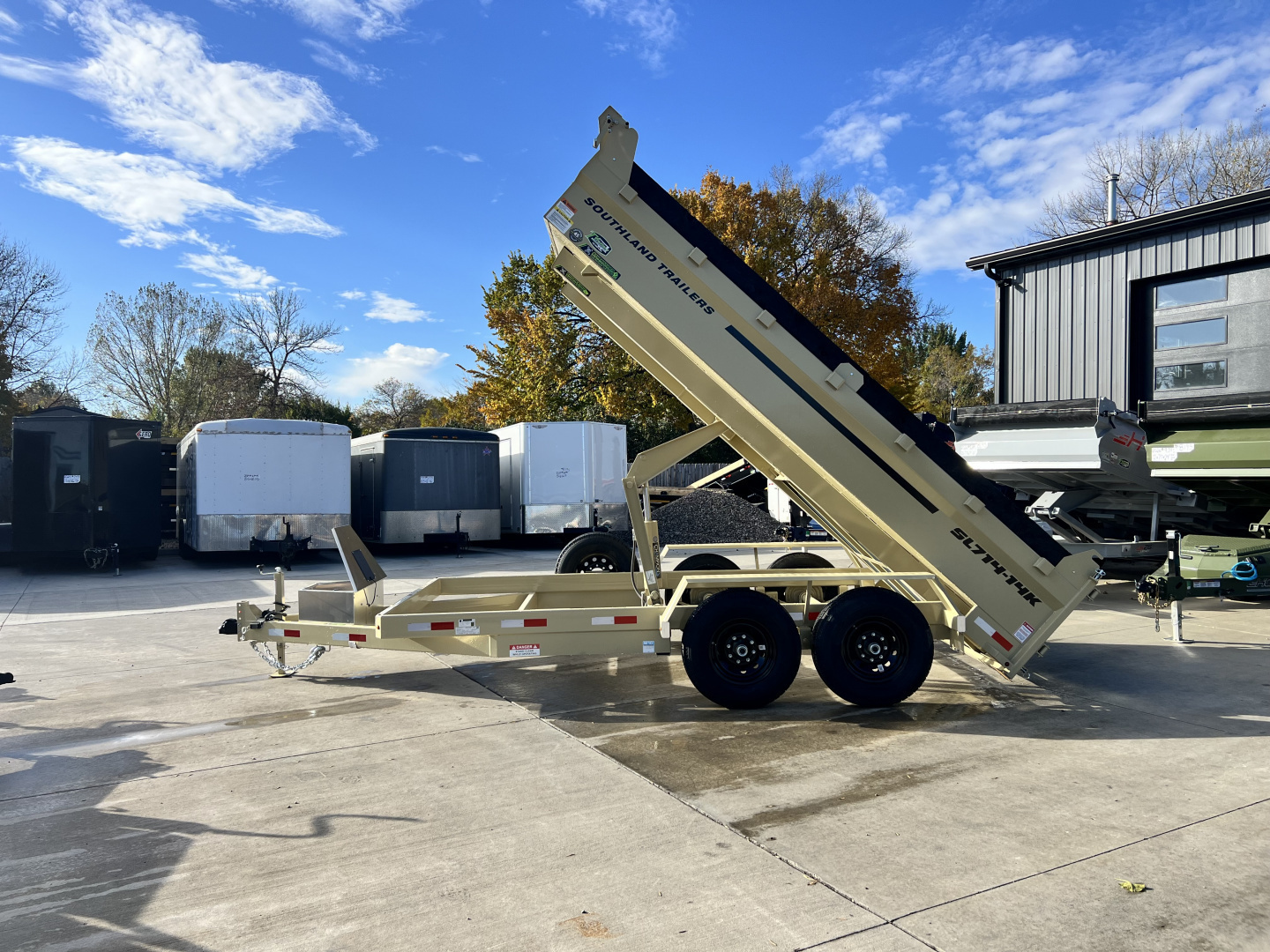 New RARE HUGE DISCOUNT NEW 2026 Southland 14ft Low Profile Dump Trailer 2-7000 lb axles =14K with Ramps