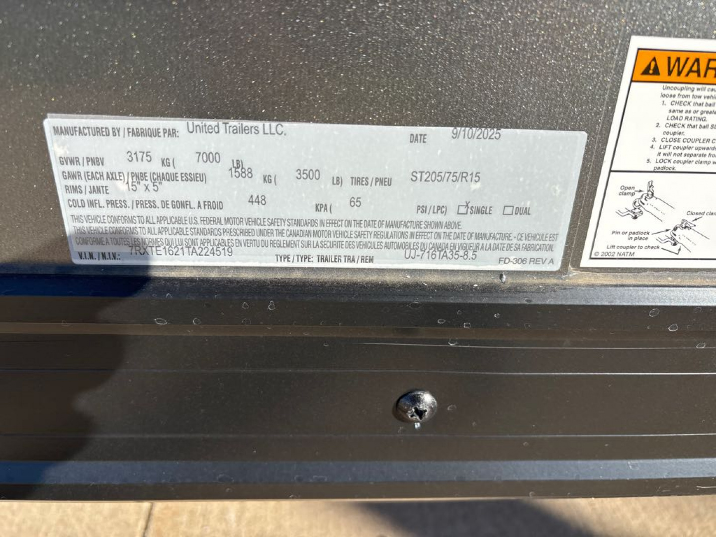 New 2026 United Trailers UJ-716TA35-8.5 Cargo / Enclosed Trailer