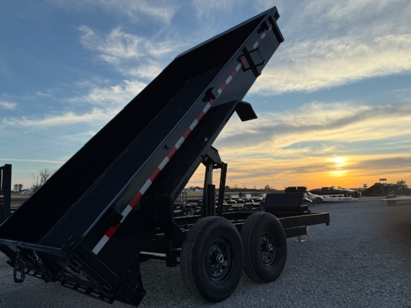 New 2026 Punch Black 83"x14' 14k Scissor Dump Trailer