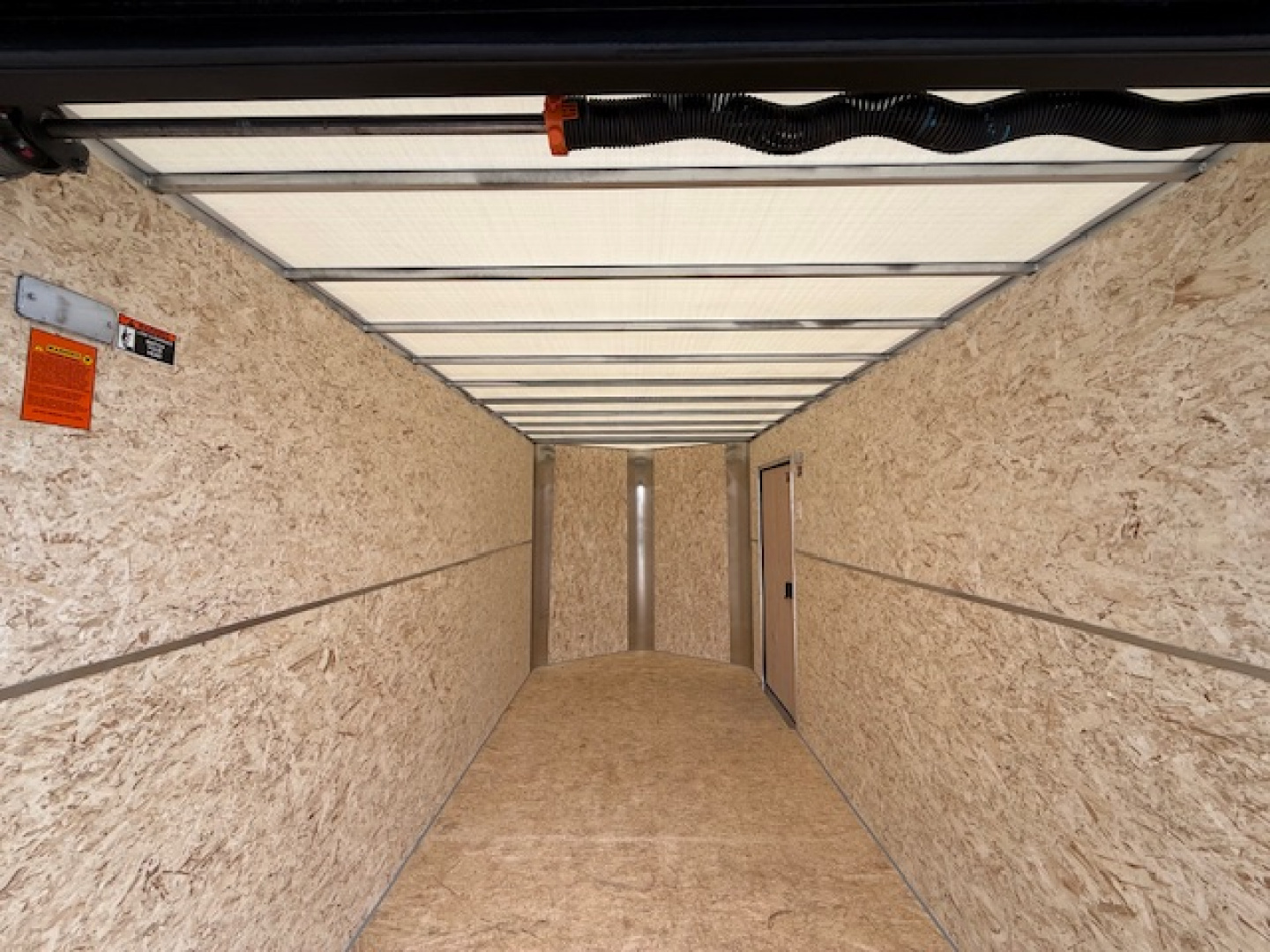 New 2026 H&H Orange/Black 7'x14' 7k Flat Top V-Nose Enclosed Cargo Trailer