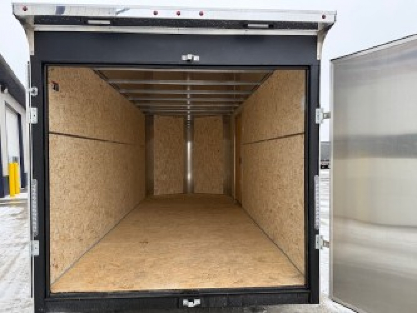 New 2026 H&H White 7'x16' 7k Flat Top V-Nose Enclosed Cargo Trailer