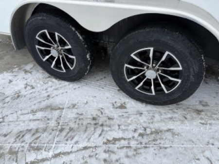 New 2026 H&H White 7'x16' 7k Flat Top V-Nose Enclosed Cargo Trailer