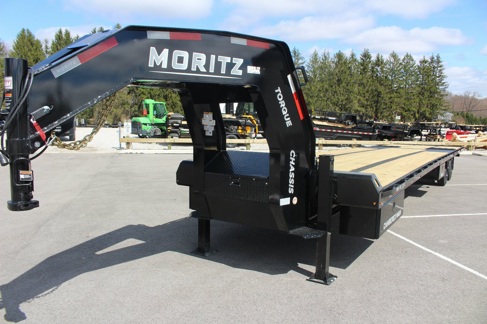 New 2026 Moritz FDGH Hydraulic Tail 40' GOOSENECK Deckover Flatbed Trailer- 25900# GVW