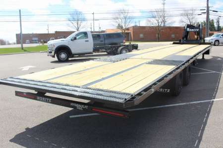 New 2026 Moritz FDGH Hydraulic Tail 40' GOOSENECK Deckover Flatbed Trailer- 25900# GVW