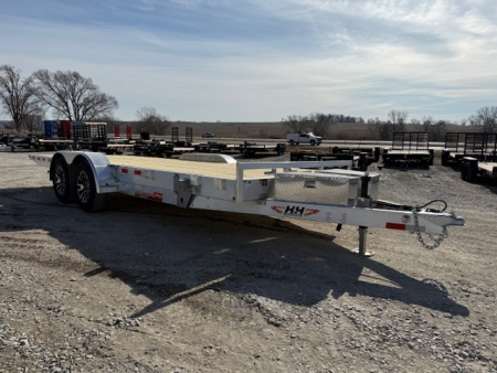 New 2026 H&H Aluminum 82 x20' 10k Electric Tilt Speed Loader Car Hauler Trailer