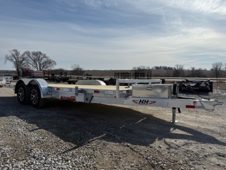 New 2026 H&H Aluminum 82 x20' 7k Electric Tilt Speed Loader Car Hauler Trailer