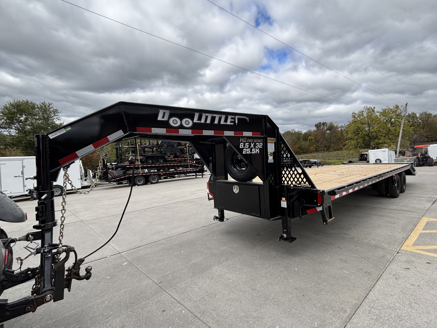 New 2026 Doolittle Trailers 102"x32' (28'+5' Dovetail) Gooseneck Tandem Dual Deckover Equipment Trailer - w/ Mammoth Ramps & Spare Tire - 25,500# GVWR