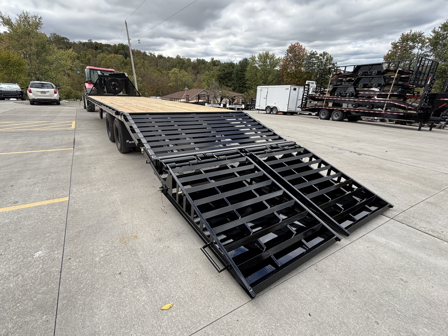 New 2026 Doolittle Trailers 102"x32' (28'+5' Dovetail) Gooseneck Tandem Dual Deckover Equipment Trailer - w/ Mammoth Ramps & Spare Tire - 25,500# GVWR