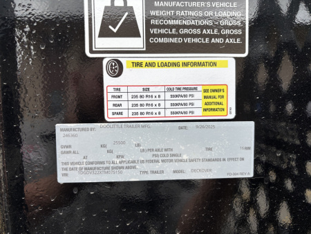 New 2026 Doolittle Trailers 102"x32' (28'+5' Dovetail) Gooseneck Tandem Dual Deckover Equipment Trailer - w/ Mammoth Ramps & Spare Tire - 25,500# GVWR