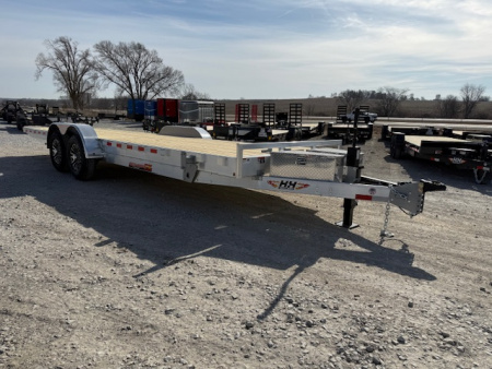 New 2026 H&H Aluminum 82 x24' 14k Electric Tilt Speed Loader Car Hauler Trailer