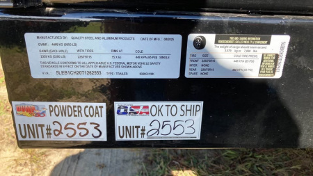 New 2026 Quality Steel and Aluminum 20' 10k gvwr Equipment Trailer