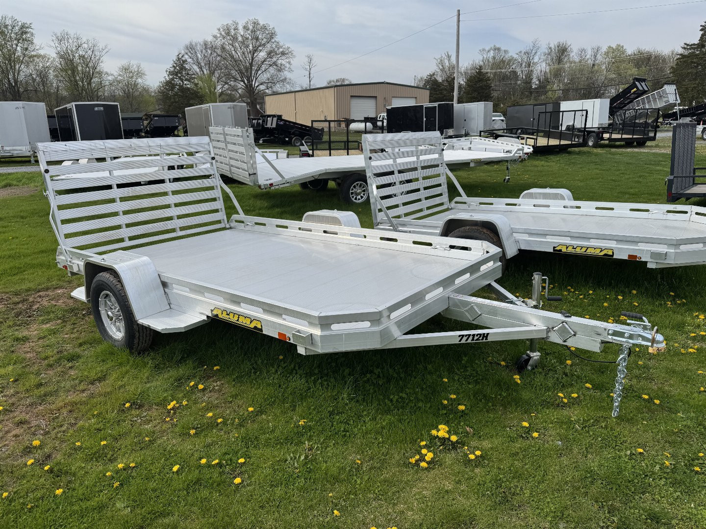 New 2026 Aluma 7712H-S-TG One Piece Gate Utility Trailer