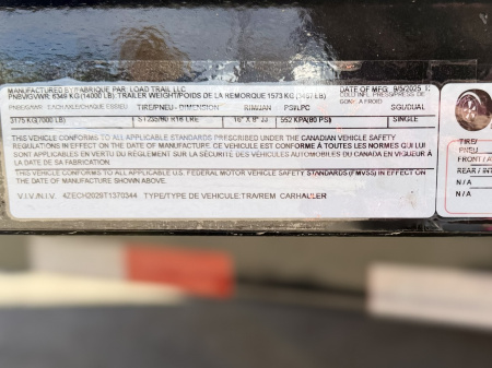 New 2026 Load Trail 8.5-HD20 Equipment Buggy Hauler 14K GVWR