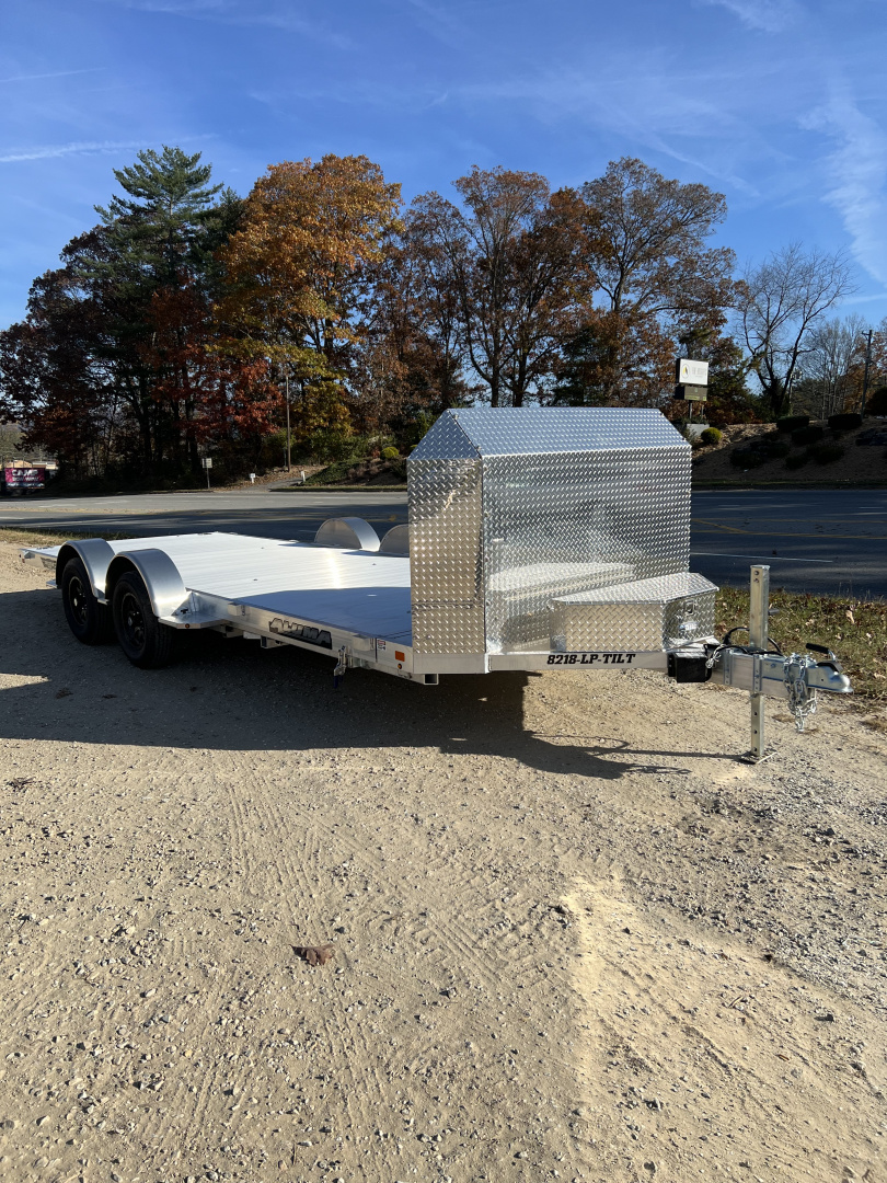 New 2026 Aluma 8218LP-TILT Car Hauler / 82" WIDE X 18' LONG / LP PROFILE CAR TILT WITH RAMPS