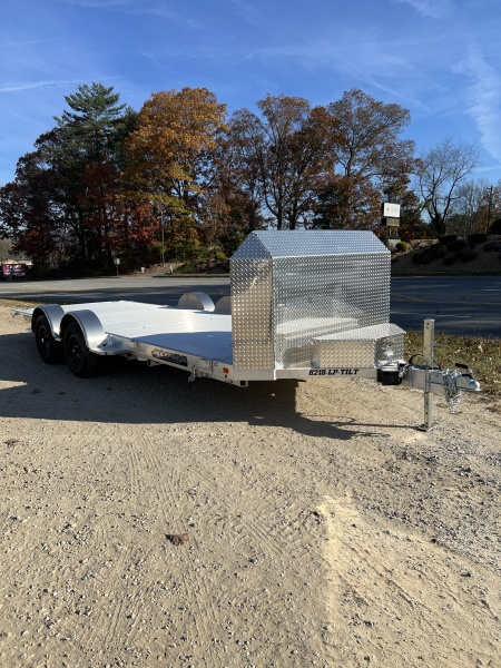 New 2026 Aluma 8218LP-TILT Car Hauler / 82" WIDE X 18' LONG / LP PROFILE CAR TILT WITH RAMPS