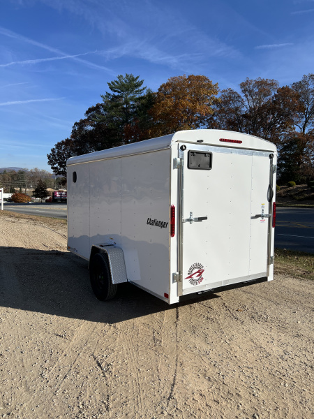 New 2026 Homesteader Trailer 612CS Cargo / Enclosed Trailer / 6x12 / White in color / Ramp Rear Door / 32" Side Door / 73" Interior Height