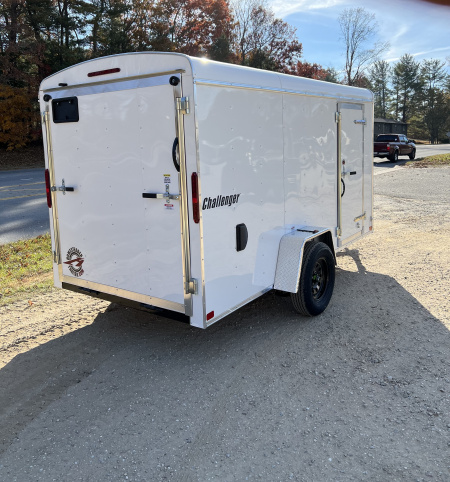 New 2026 Homesteader Trailer 612CS Cargo / Enclosed Trailer / 6x12 / White in color / Ramp Rear Door / 32" Side Door / 73" Interior Height