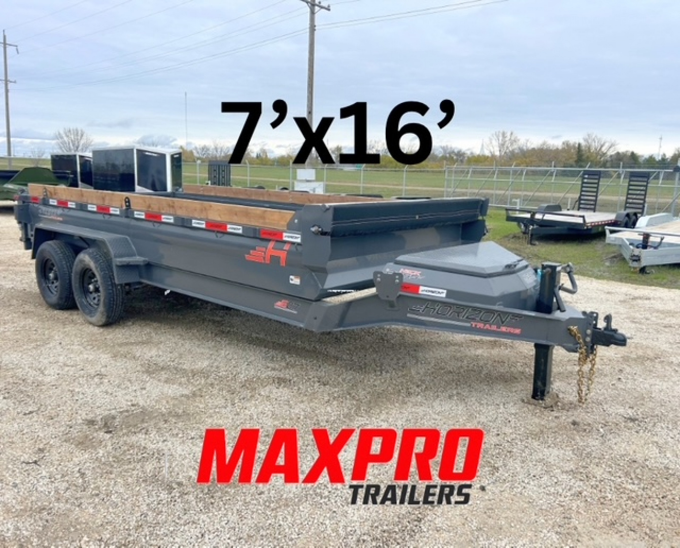 New 2026 Horizon Trailers 16 FT Dump Trailer ASH GREY