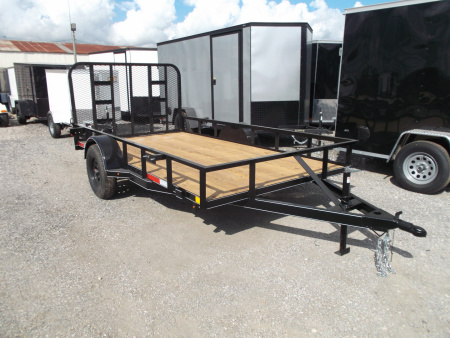 New 2026 J&C Trailers 77x12 SA Utility Trailer / C-Channel Wrap Tongue / 2  Bulldog Coupler / 4ft Ramp Gate