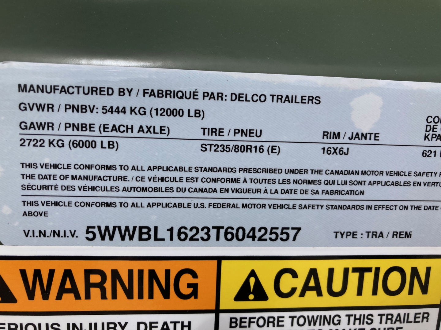 New 2026 Delco Bumper Pull 6' X 16' Stock Trailer