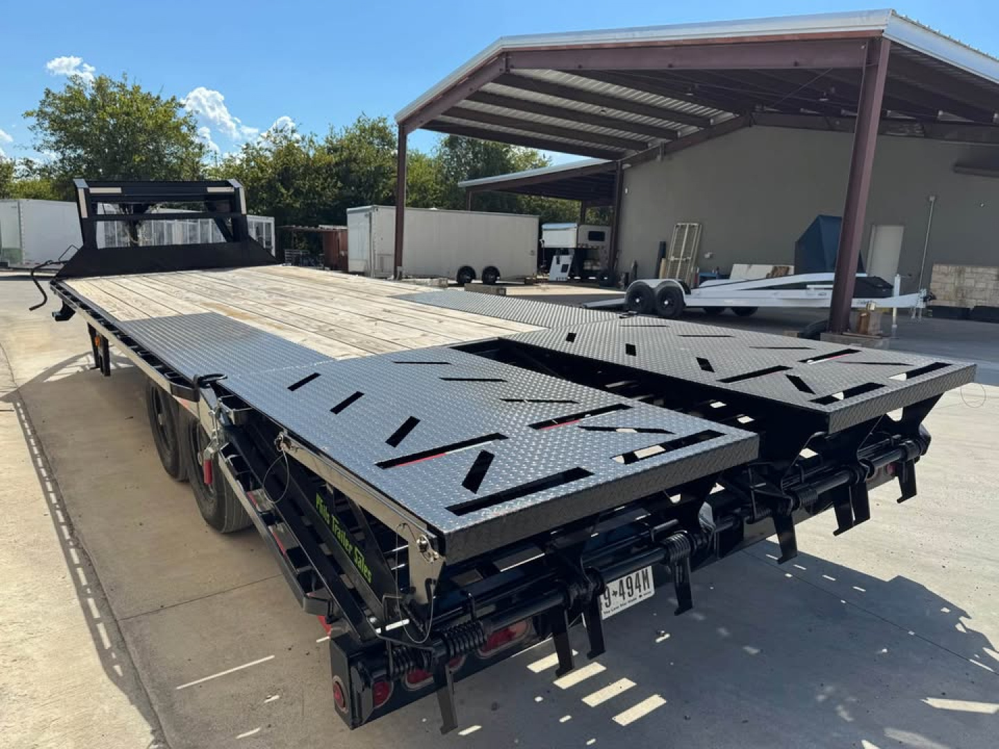 Used USED 2024 Iron Bull 102X25 EQUIPMENT TRAILER Deckover Trailer 14K GVWR MEGA RAMPS